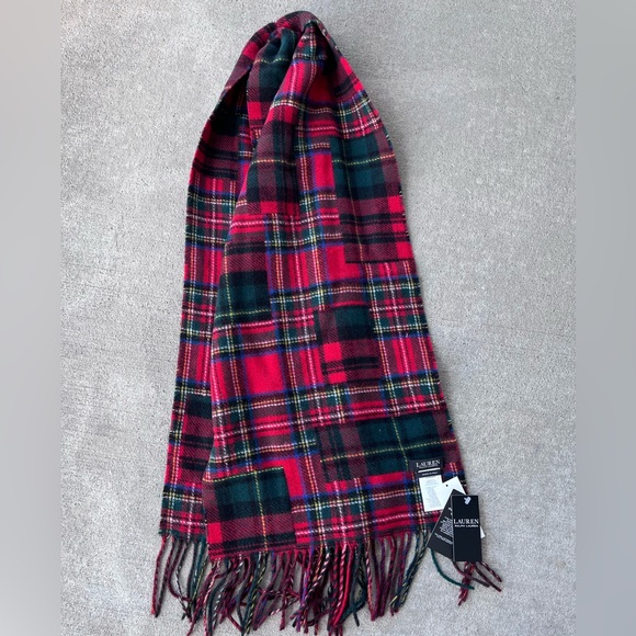 Lauren Ralph Lauren tartan plaid checkered scarf wool